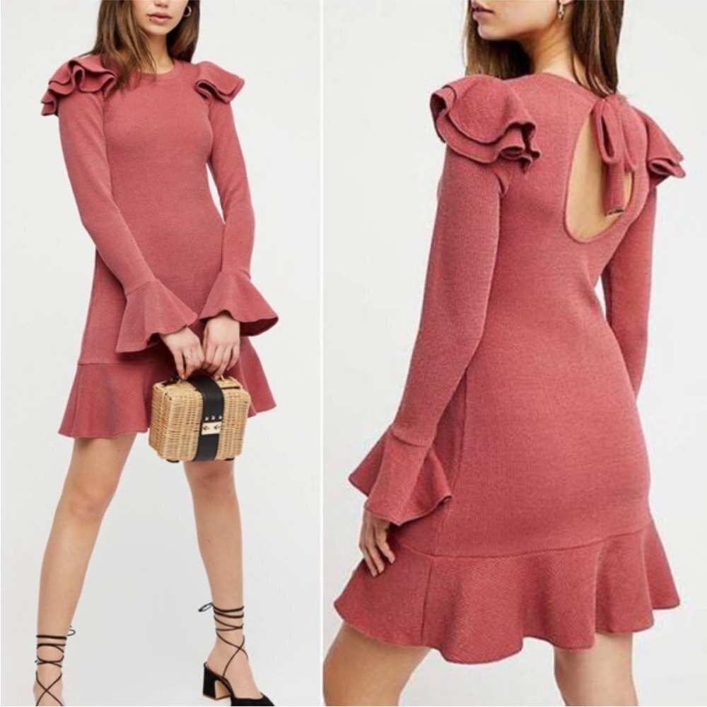 Saylor x Free People Ruffle Sweater Dress